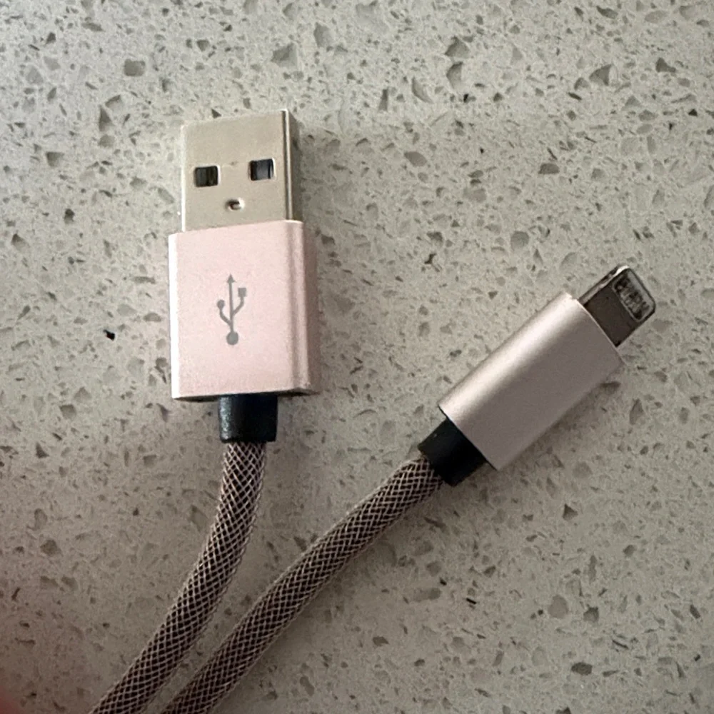 Universal Rose Gold USB Charging Cable for Cell Phones 6’
